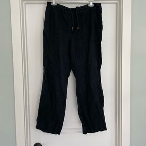Liz Claiborne 100% Linen Cropped Straight Leg Pants Size 10